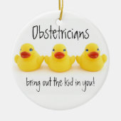 Ornement En Céramique Obstétriciens et canards en caoutchouc jaunes (Devant)