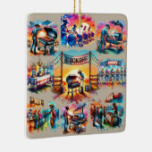 Ornement En Céramique Occidental Cowboy BBQ Scènes de Cookoff 1 (Droite)