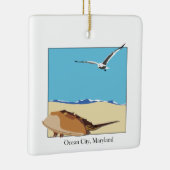 Ornement En Céramique Ocean City, Maryland Horseshoe Crabe Plage Seagull (Droite)