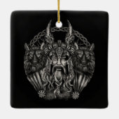 Ornement En Céramique Odin et ses loups Geri et Freki (Dos)