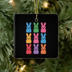 Ornement En Céramique Oeufs de lapin de Pâques Plaid Leopard