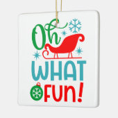 Ornement En Céramique Oh, quel Noël amusant (Gauche)