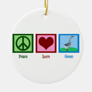 Ornement En Céramique Oies d'amour de paix