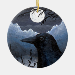 Ornement En Céramique Oiseau 58 Corbeau
