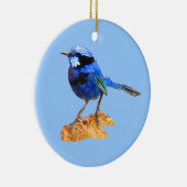Ornement En Céramique Oiseau bleu de bonheur (Droite)