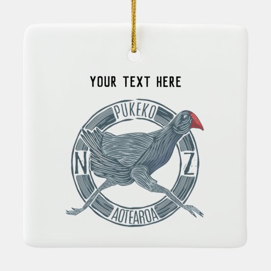 Ornement En Céramique Oiseau de Pukeko (Dos)