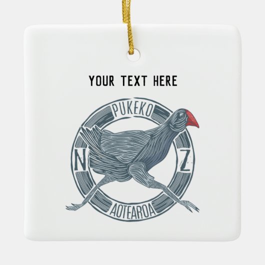 Ornement En Céramique Oiseau de Pukeko (Devant)