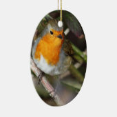 Ornement En Céramique Oiseau de Robin dans l'arbre (Droite)