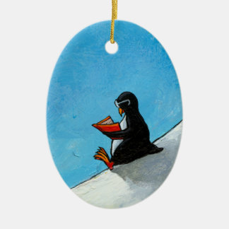 Ornement En Céramique Oiseau mignon d'amusement d'art de pingouin dans