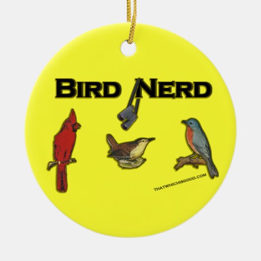 Ornement En Céramique Oiseau Nerd (Devant)