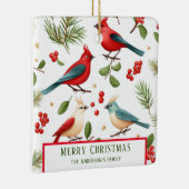 Ornement En Céramique Oiseaux de Noël et baies sur mesure (Droite)