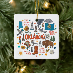Ornement En Céramique Oklahoma Custom Family Trip Noël