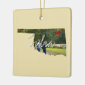 Ornement En Céramique Oklahoma State Photo insert and town name (Gauche)