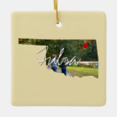 Ornement En Céramique Oklahoma State Photo insert and town name (Devant)