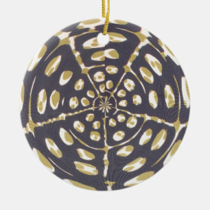 Ornement En Céramique Olive Green Polka Point Radial Motif Art Imprimer