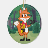 Ornement En Céramique Ondulation de Fox de Rick | Scarlett de garde (Gauche)