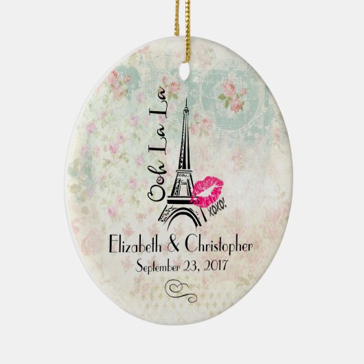 Ornement En Céramique Ooh La Paris Mariage Tour Eiffel (Droite)