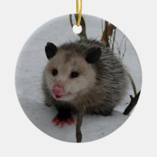 Ornement En Céramique Opossum de neige