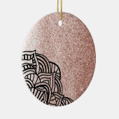 Ornement En Céramique Or rose avec médaillon noir (Droite)