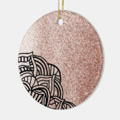 Ornement En Céramique Or rose avec médaillon noir (Gauche)