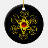 Ornement En Céramique OR ROSE RUBY, Noir (Dos)