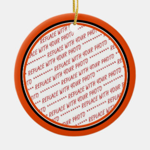 Ornement En Céramique Orange et noir (couleurs d'Halloween) Modèle ajust