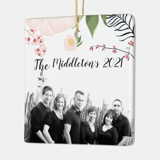 Ornement En Céramique Ordinateur XMAS personnalisé bébé rose Cosmos sur (Gauche)