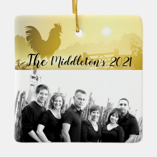 Ornement En Céramique Ordinateur XMAS personnalisé Sunny Morning Farm Co (Devant)