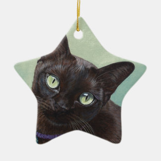 Ornement En Céramique Orignaux noirs de chat birman