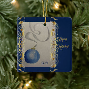 Ornement En Céramique Ornament Ribbon Ornament