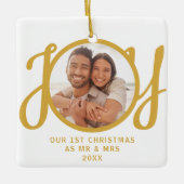 Ornement En Céramique Our 1st Christmas As Mr & Mrs Photo Gold Keepsake (Devant)