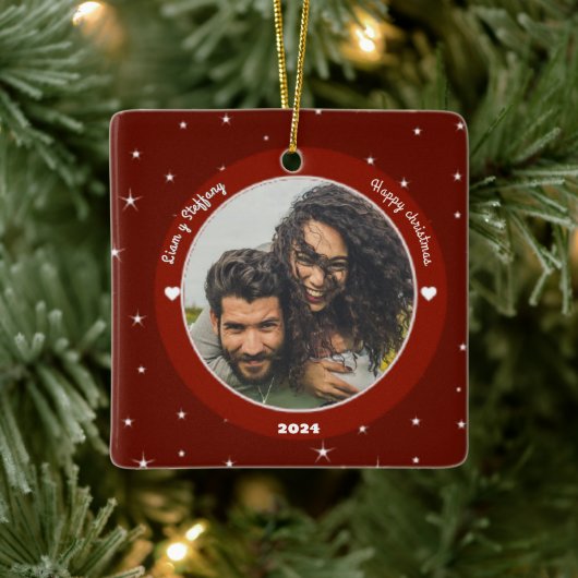 Ornement En Céramique "Our first Christmas together". personalize (Arbre)