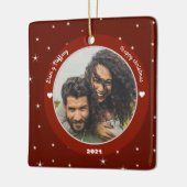 Ornement En Céramique "Our first Christmas together". personalize (Gauche)