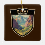Ornement En Céramique Ouray Colorado Travel Art Vintage<br><div class="desc">Ouray dans un style d'art vectoriel. Ouray,  au Colorado,  également connu sous le nom de Suisse de l'Amérique,  est de loin l'un des endroits les plus sous-estimés du Colorado.</div>