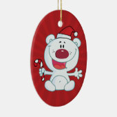 Ornement En Céramique Ours blanc de Père Noël (Droite)