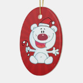 Ornement En Céramique Ours blanc de Père Noël (Gauche)