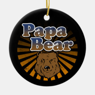 Ornement En Céramique Ours de papa, regard vintage de fête des pères