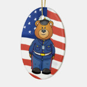 Ornement En Céramique Ours militaires (Gauche)