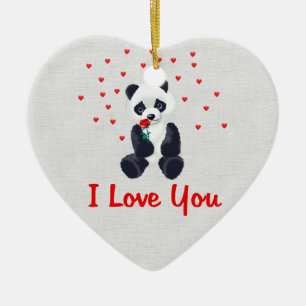 Ornement En Céramique Ours panda Valentine