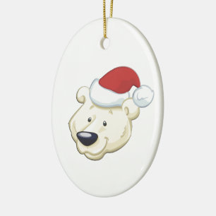 Ornement En Céramique Ours polaire de Noël