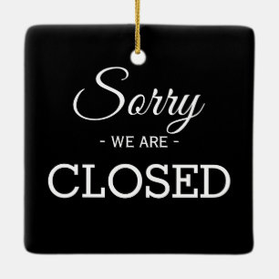 Ornement En Céramique Ouverture / Fermé noir blanc deux côtés boutiqu