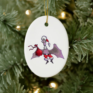ornement en céramique ovale de chauve-souris de No