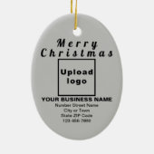 Ornement en céramique ovale gris de Noël d'affaire (Dos)