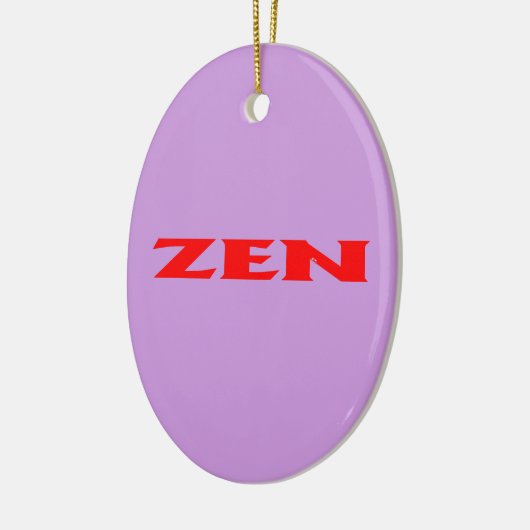Ornement en céramique ovale lilas rouge zen (Gauche)