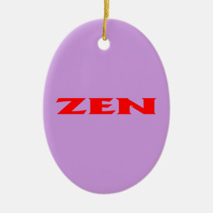 Ornement en céramique ovale lilas rouge zen
