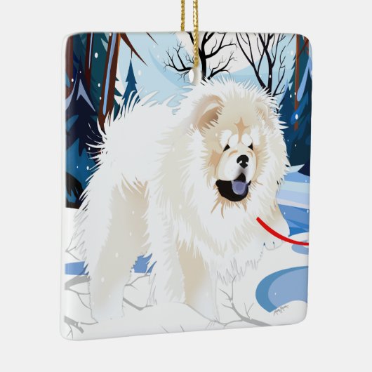 Ornement En Céramique OVER THE RIVER Cream Chow 2023 (Droite)