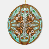 Ornement en céramique Owl Mandala (Gauche)