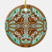 Ornement en céramique Owl Mandala (Dos)