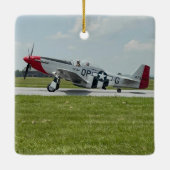 Ornement En Céramique P-51 Mustang Airplane Photo Pilot Personalized  (Dos)