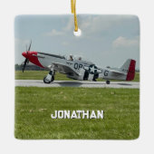 Ornement En Céramique P-51 Mustang Airplane Photo Pilot Personalized  (Devant)